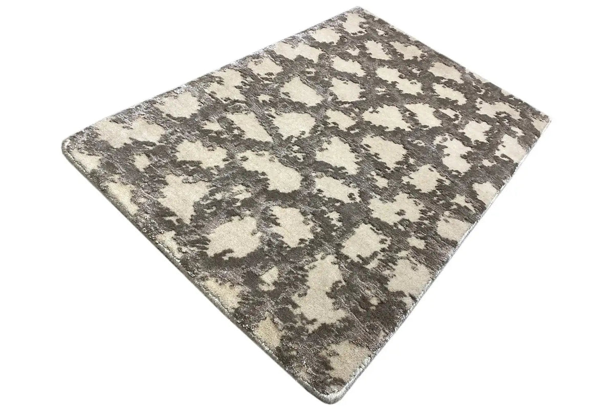 Designer rug 4959, 60x40 cm, seemingly square, abstract beige-gray design