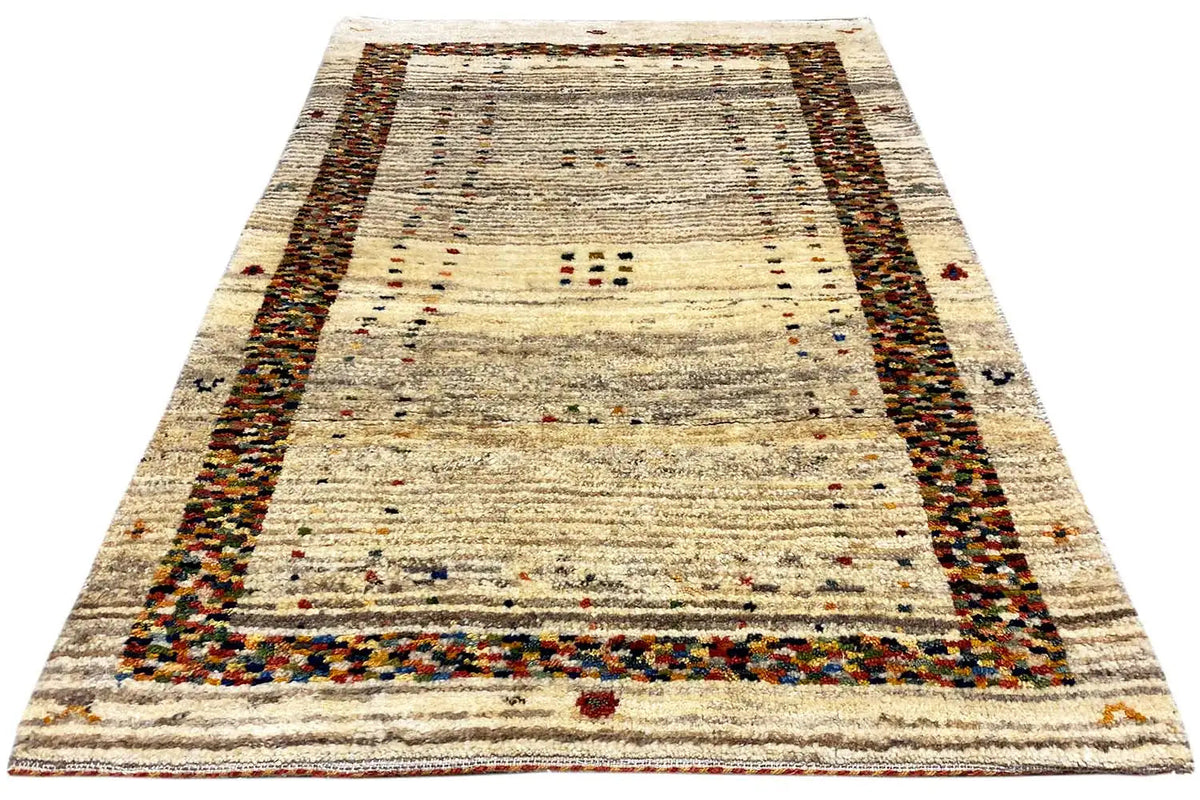 Gabbeh rug, rectangular central motif with surrounding border frame