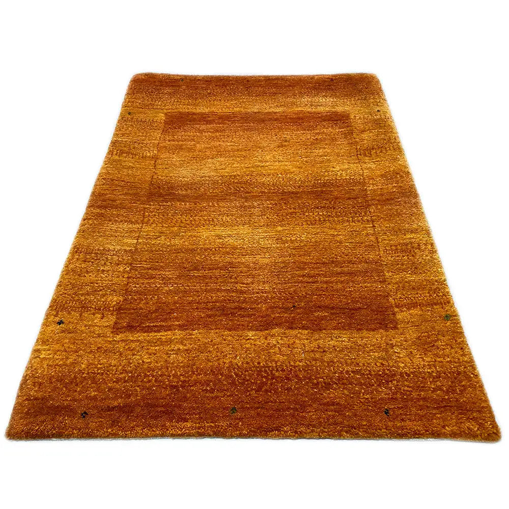 Lori Gabbeh rug, orange-brown striped-looking textured pattern, 96x64 cm