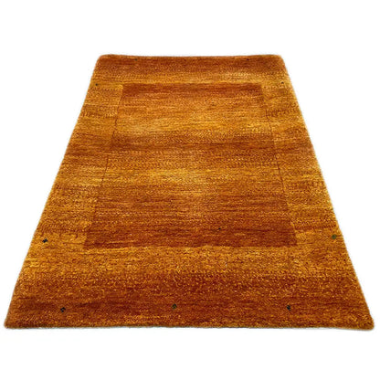 Lori Gabbeh rug, orange-brown striped-looking textured pattern, 96x64 cm