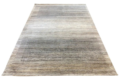 Gabbeh Lori rug: Light gray with horizontal, evenly spaced stripes