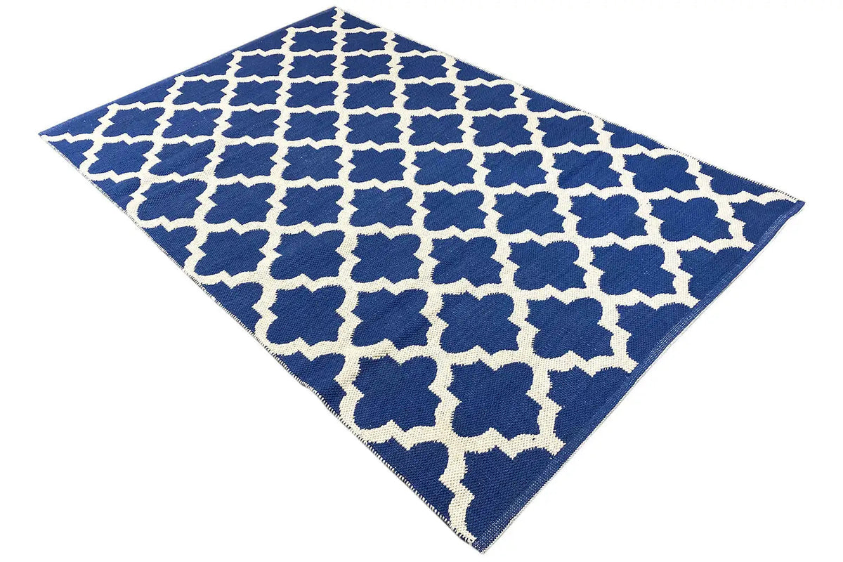 Modern Kilim - Samak 03 Blue - German Carpet Shop