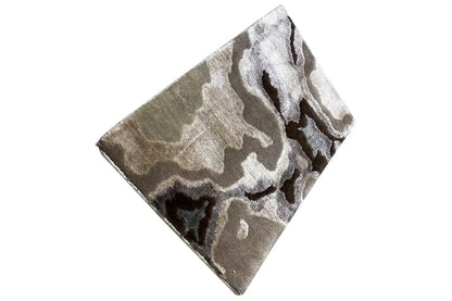 Designer rug 4966 with abstract spots, diagonal view, gray/beige