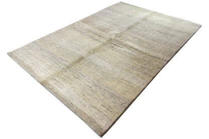 Gabbeh rug, light beige rectangle with a flat, abstract pattern