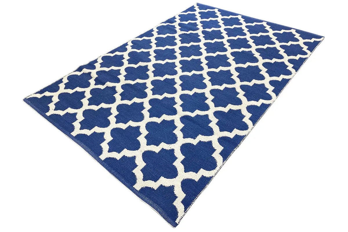 Modern Kilim - Samak 03 Blue - German Carpet Shop
