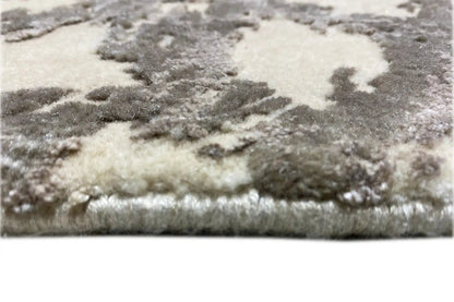 Designer rug 4959, 60x40 cm, detail of the pile height and edges with a pattern in gray