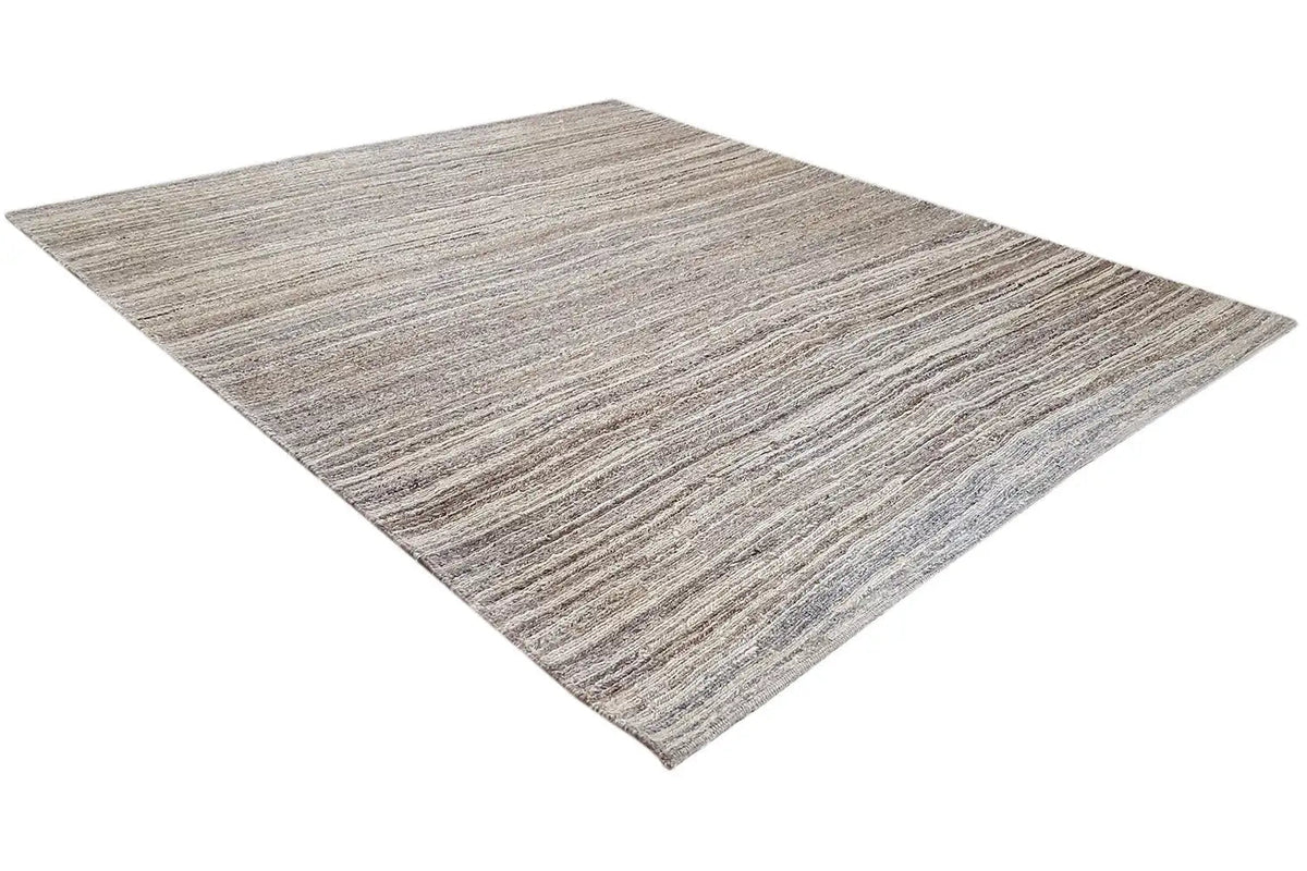 Kelim Qashqai rug 187x155 cm, striped kelim pattern, rectangular, gray-beige