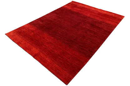 Red Gabbeh rug, diagonally spread-out surface with a fine, even pile