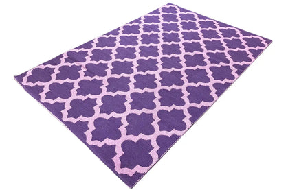 Diagonally aligned kilim, purple flatweave with a contrasting light pattern