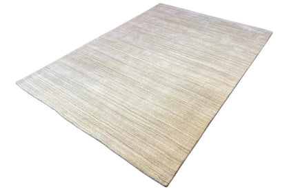 Beige Gabbeh loom rug with fine stripes, rectangular, 170×242 cm