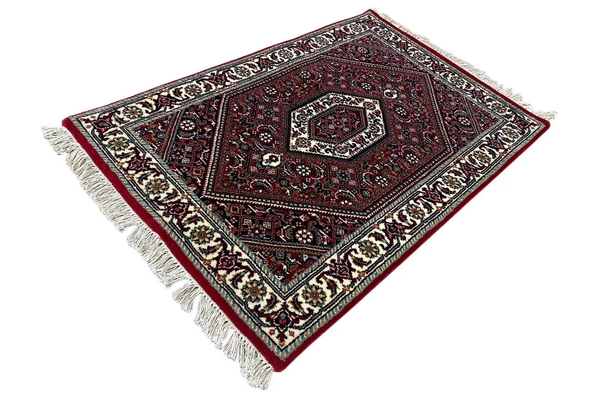 Bidjar rug (93x61 cm), angled, central medallion in red, surrounding border