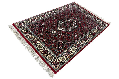 Bidjar rug (93x61 cm), angled, central medallion in red, surrounding border