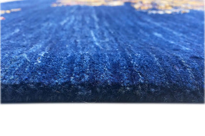 Gabbeh rug blue pile surface close-up