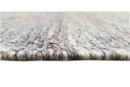 Kelim Qashqai rug 187x155 cm, close-up with fringes along the edge, grey-beige