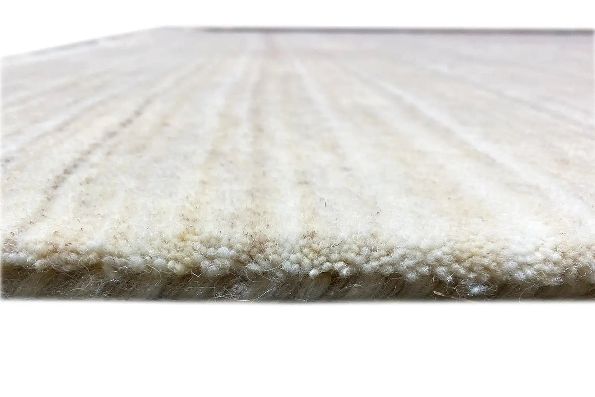 Gabbeh rug, natural, light beige, short pile height, visible edge backing