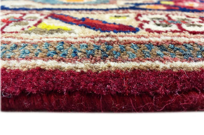 Bakhtiari rug with a visible pile surface and short fringes along the edge