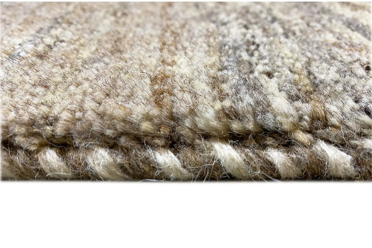 Gabbeh rug, detail of the wool surface with multicolored, slightly heathered pile