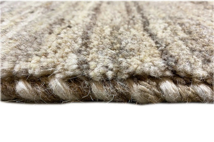Gabbeh rug 198x146 cm, pile detail and selvedge in beige with dark sections