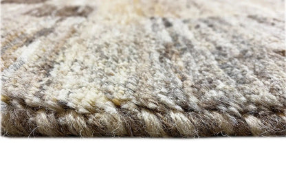 Gabbeh rug close-up: soft pile in light beige and brown tones