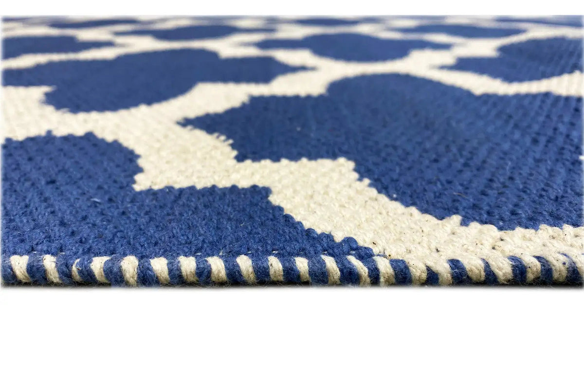 Modern Kilim - Samak 03 Blue - German Carpet Shop