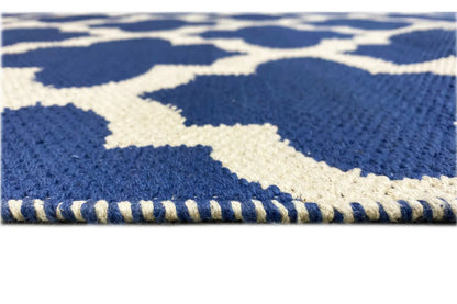 Modern Kilim - Samak 03 Blue - German Carpet Shop