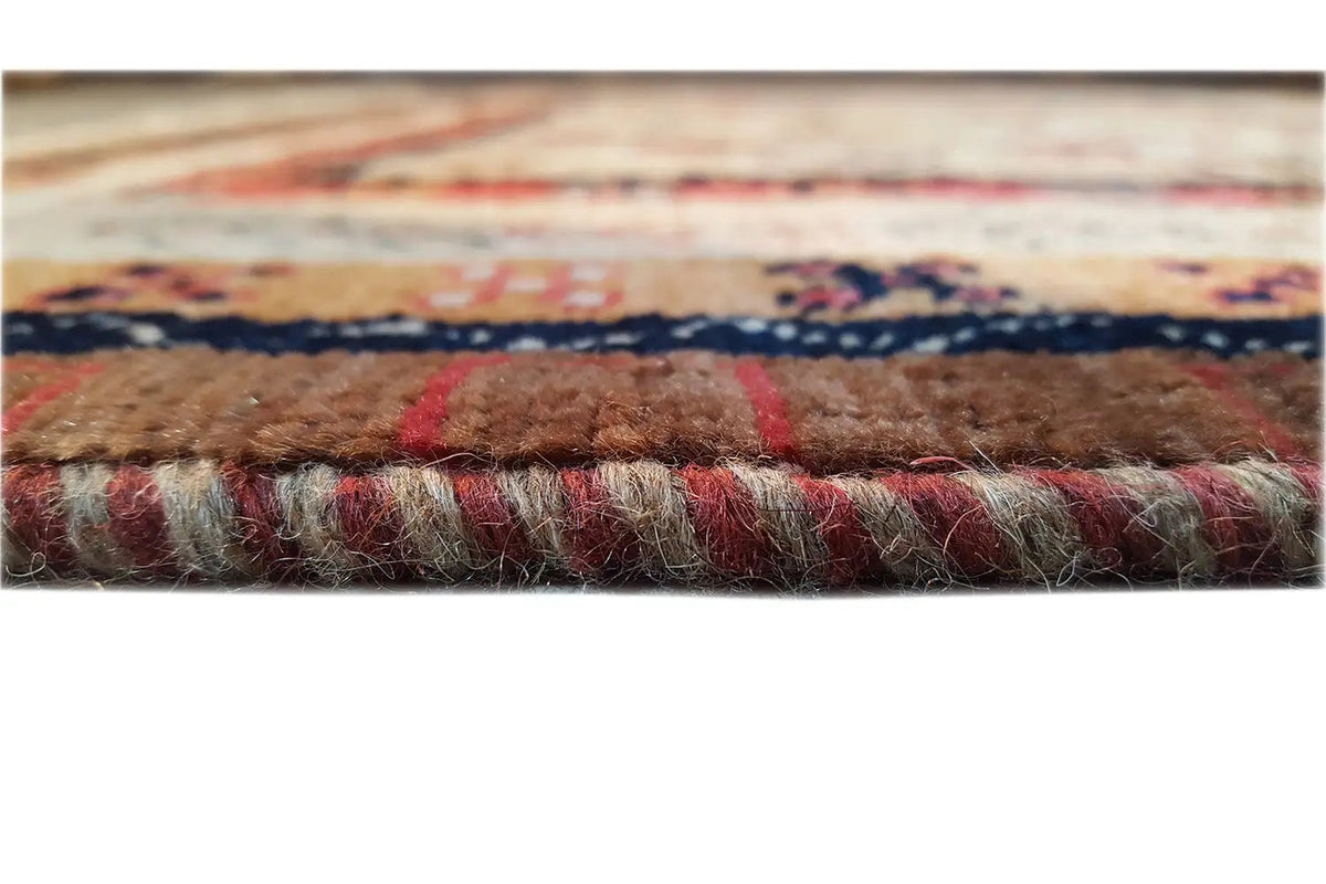 Carpet edge with a dense texture and visible pile height