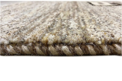 Gabbeh rug 244x173 cm detail view: pile and edges in a light gray-beige tone