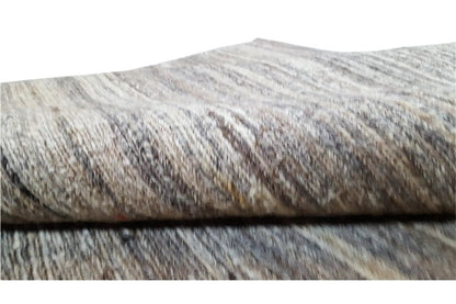 Kelim Qashqai rug 187x155 cm, edge with folded texture and short pile, gray-beige