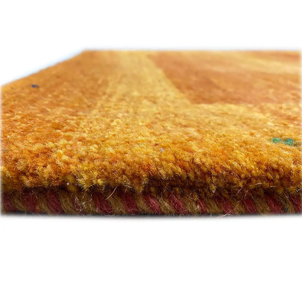 Lori gabbeh rug, close-up of the edge with visible pile height