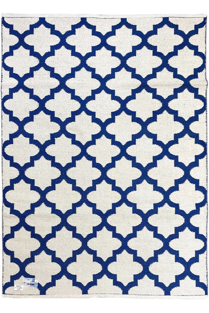 Modern Kilim - Samak 03 Blue - German Carpet Shop