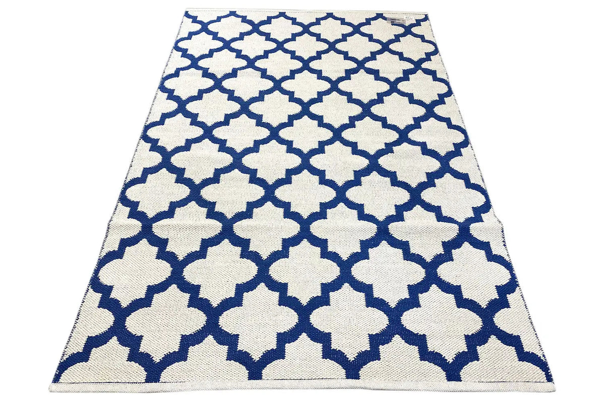 Modern Kilim - Samak 03 Blue - German Carpet Shop