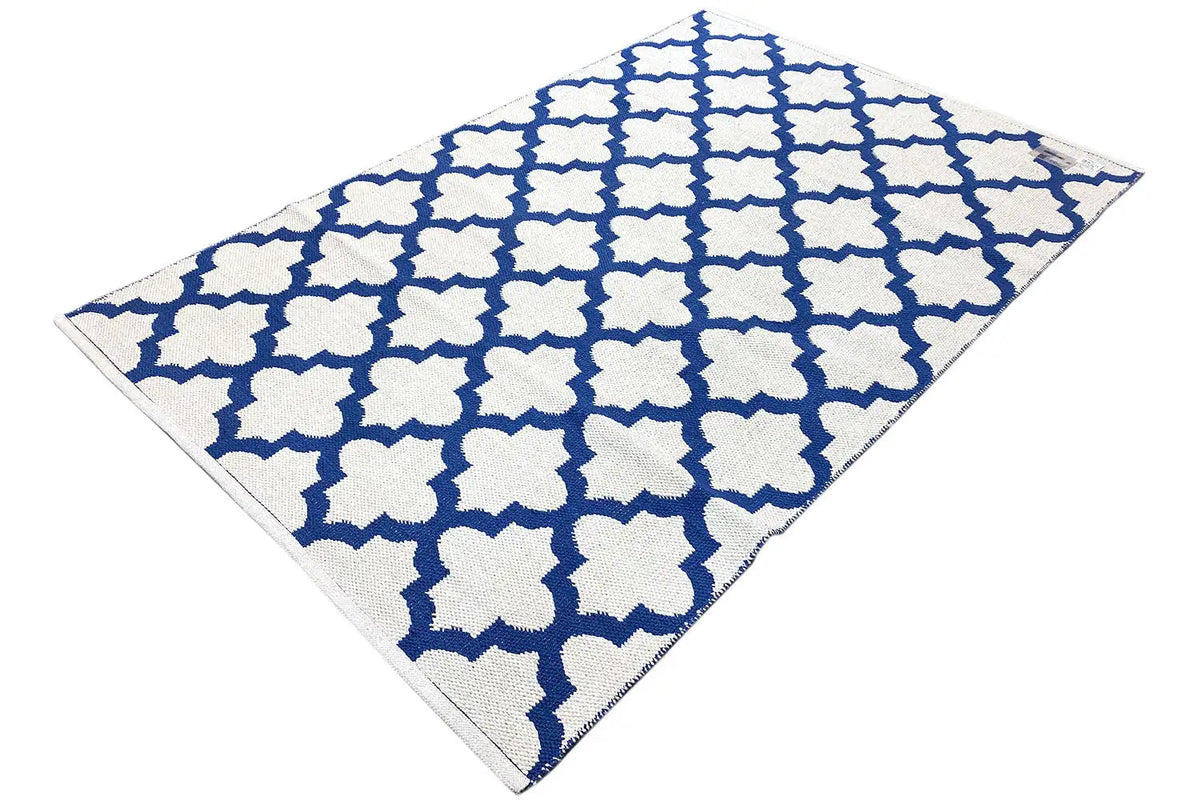 Modern Kilim - Samak 03 Blue - German Carpet Shop