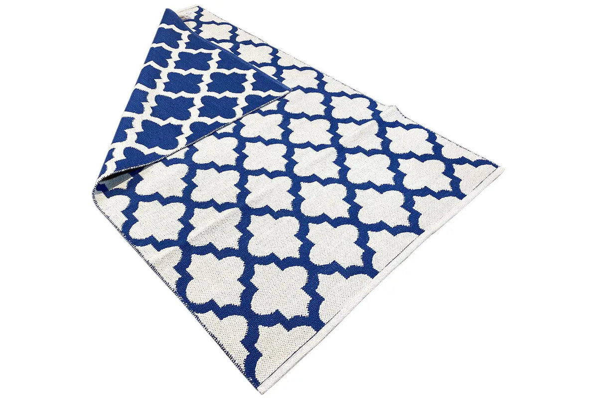Modern Kilim - Samak 03 Blue - German Carpet Shop