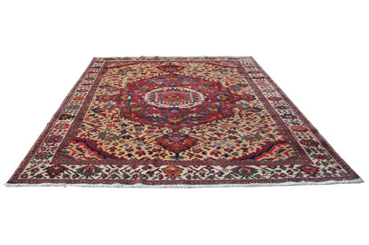 Bakhtiari rug 320x234 cm with a red pattern and wide border edge