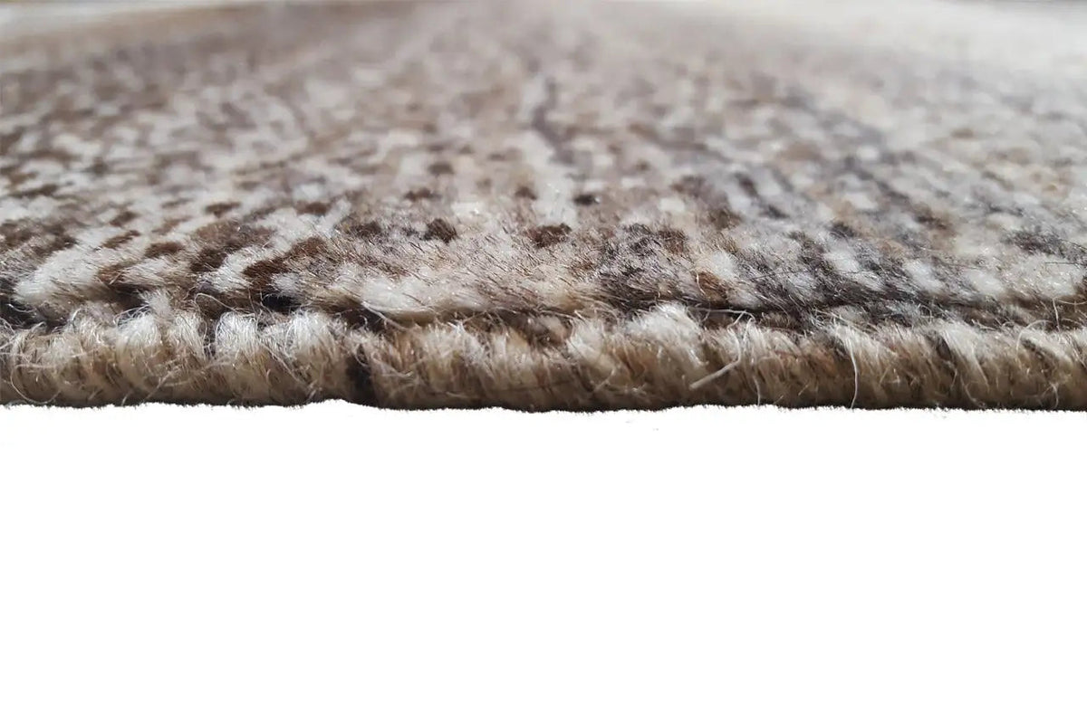 Gabbeh rug close-up: wool pile and textured edge finish