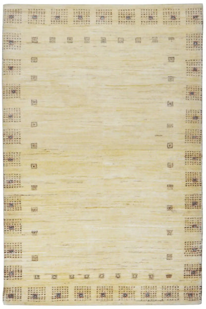 Gabbeh-Lori rug (150x101 cm), beige background with a narrow patterned border