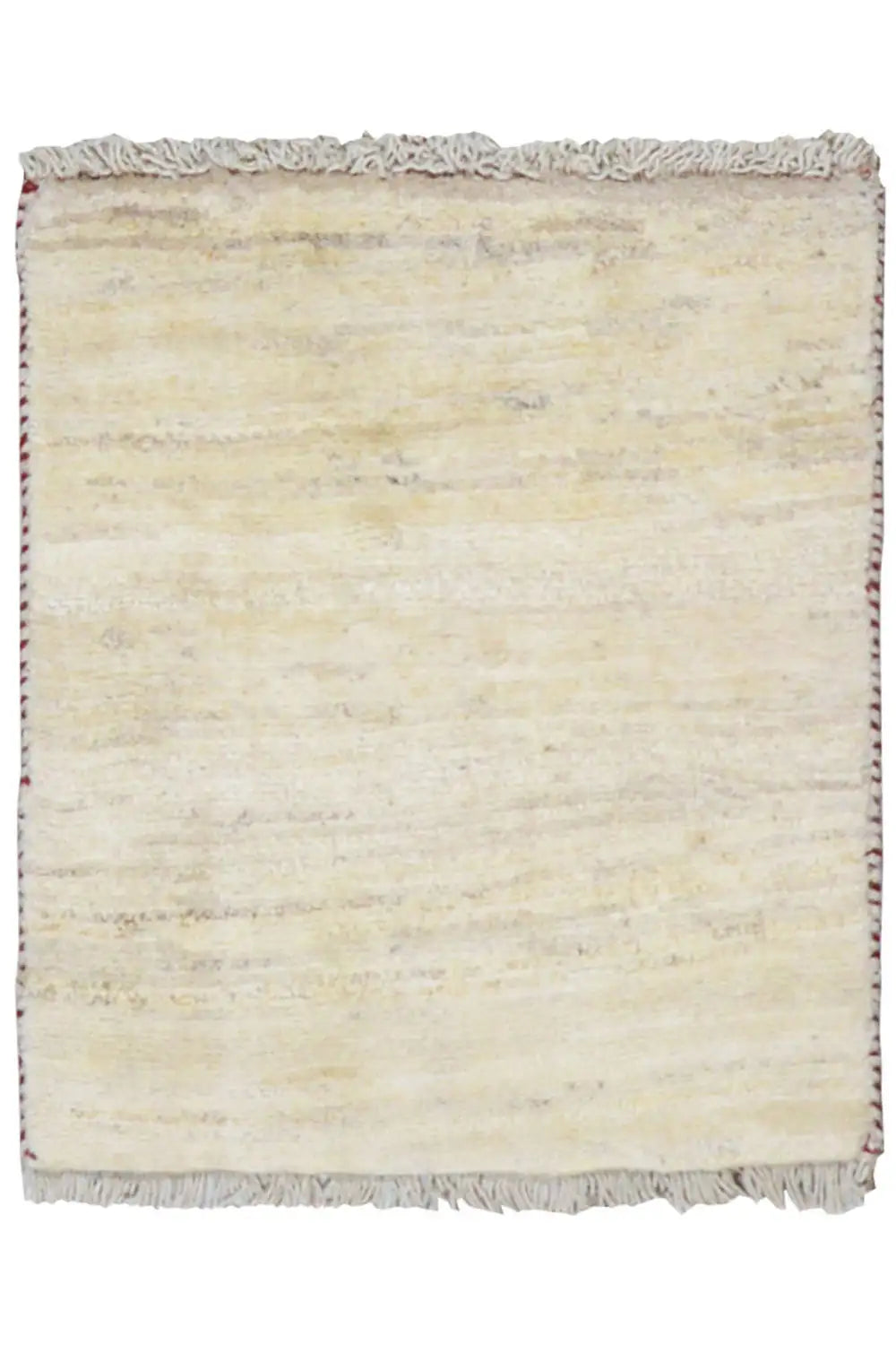 Gabbeh rug 60x53 cm, beige mélange pattern, fringed edges