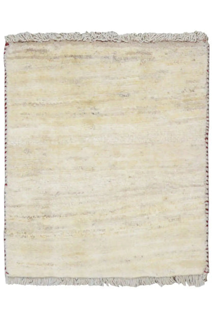 Gabbeh rug 60x53 cm, beige mélange pattern, fringed edges