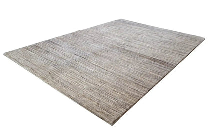 Gabbeh rug, natural gray-beige, rectangular with an even stripe pattern