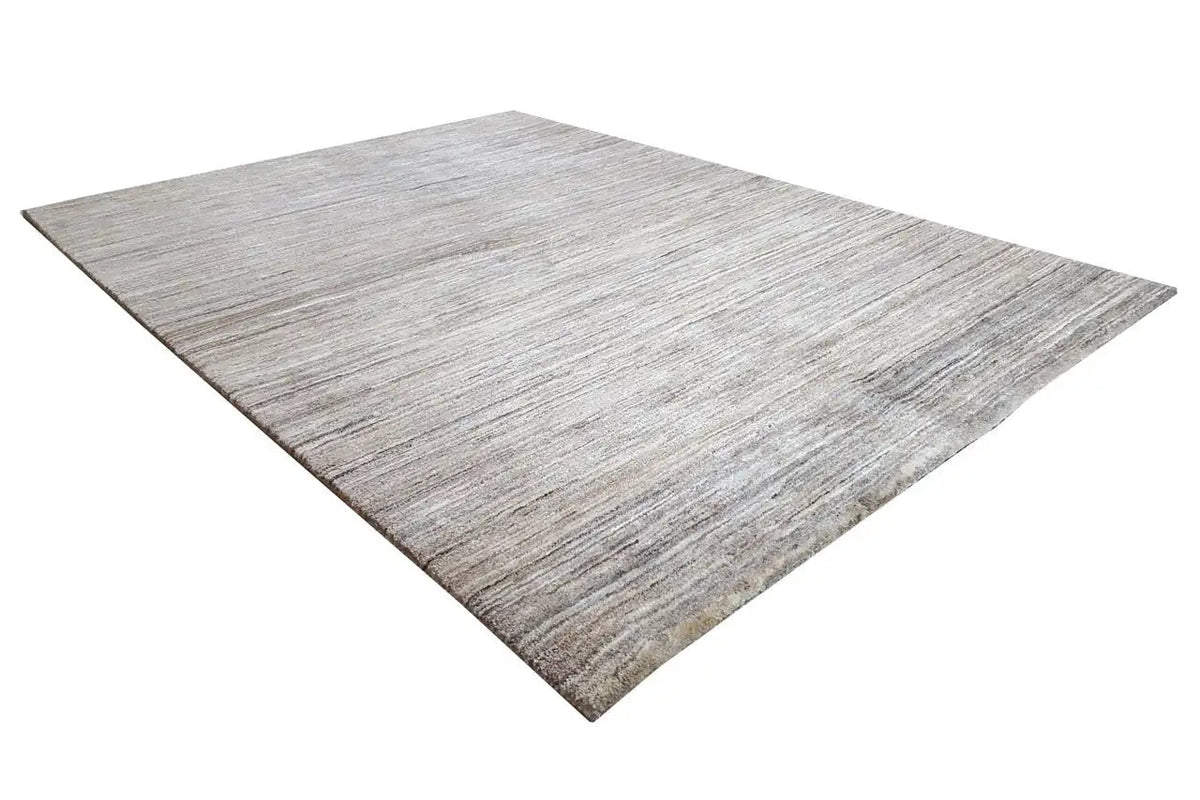 Natural gabbeh rug, gray-beige striped pattern, rectangular rug shape
