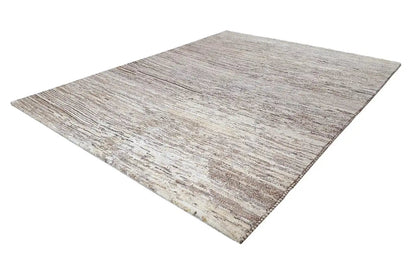 Gabbeh rug in natural tones, rectangular, mottled pattern in shades of gray and beige
