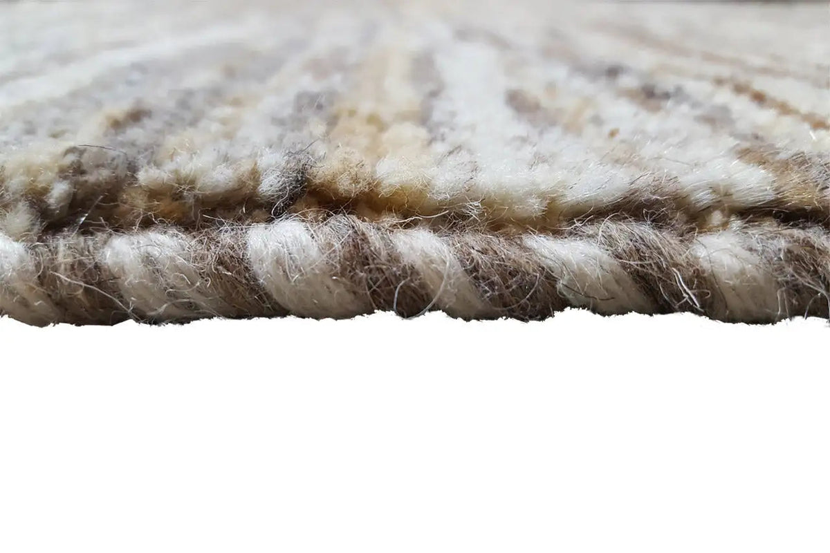 Gabbeh rug: close-up of the pile edge with a dense, slightly textured selvedge