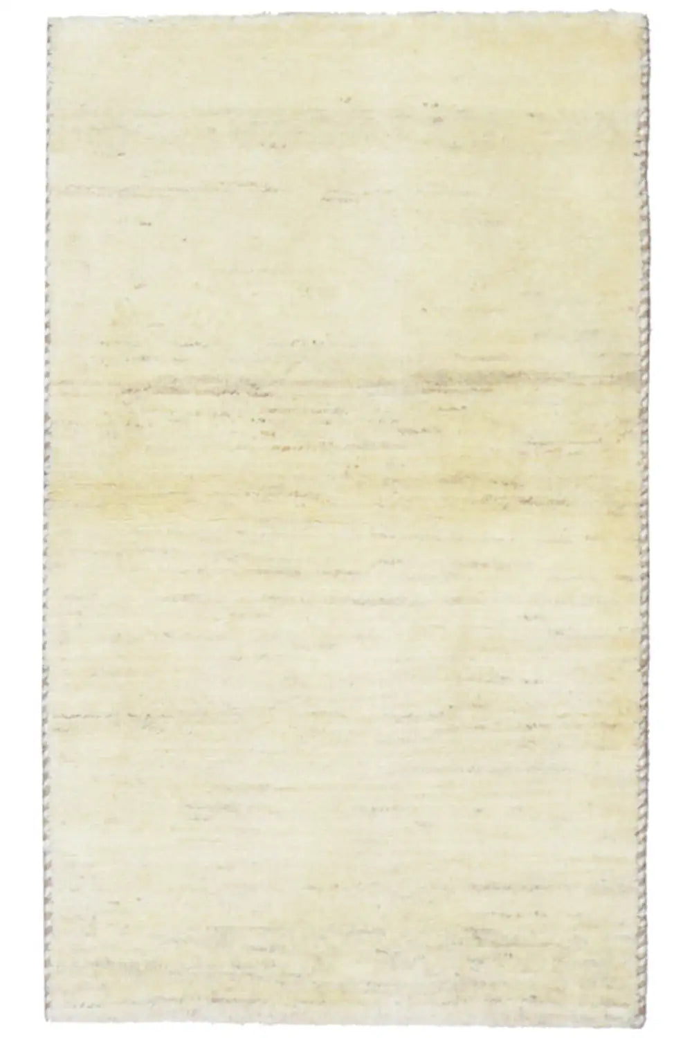 Gabbeh rug 60x53 cm, light beige with a fine woven pattern and short fringes