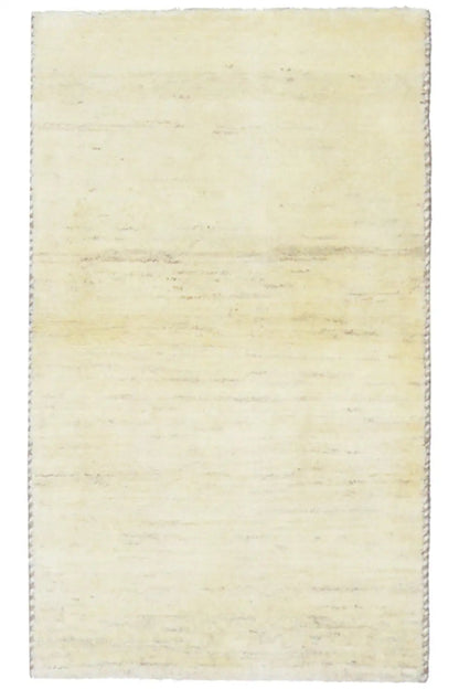 Gabbeh rug 60x53 cm, light beige with a fine woven pattern and short fringes