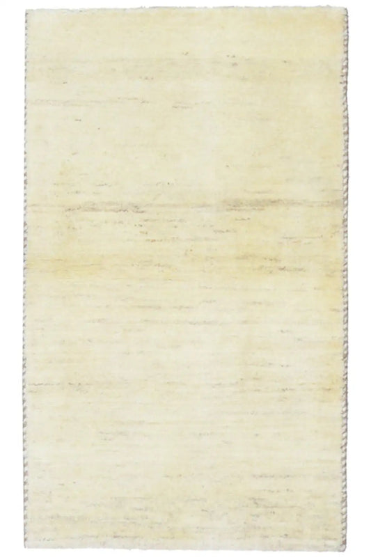 Gabbeh rug 60x53 cm, light beige with a fine woven pattern and short fringes