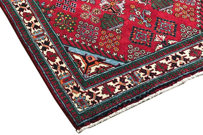 Josheghan runner 370x112 cm - close-up of the lower edge with a colorful patterned border