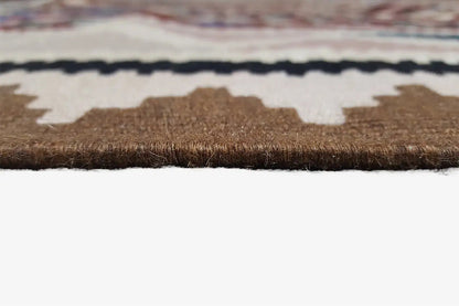 Close-up of carpet edge with pile and woven border