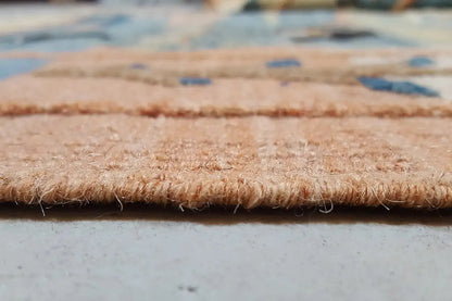 Kilim rug border with a dense pile texture and short fringes