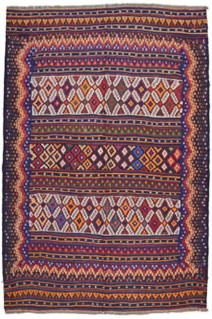 Kilim Sirjan 905433 with geometric pattern, multicolored, rectangular