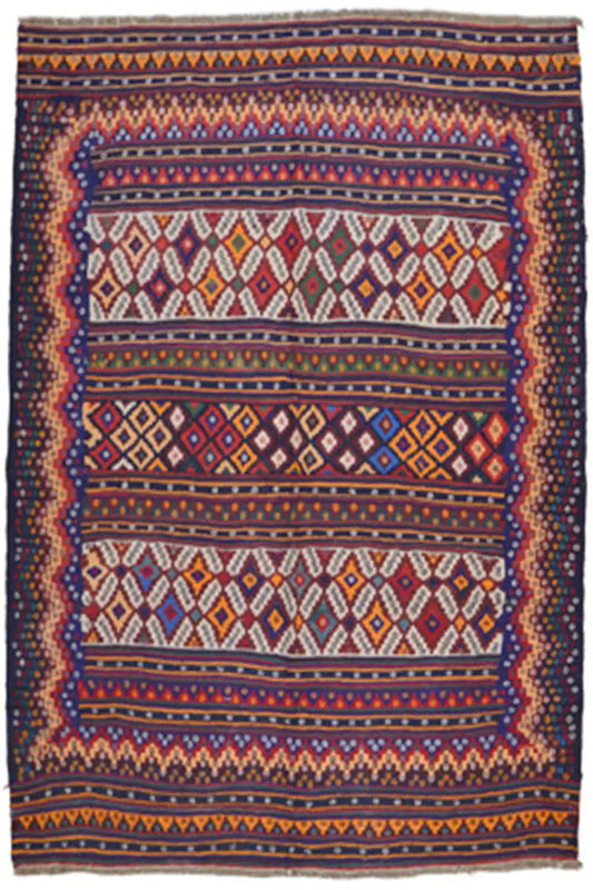 Kilim Sirjan 905433 with geometric pattern, multicolored, rectangular